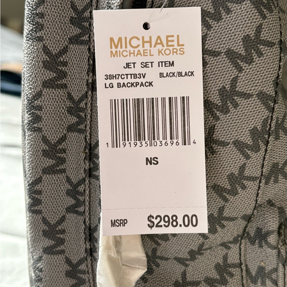 Michael Kors Monogram Gray Backpack - Picture 3 of 6